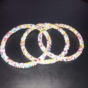 Beaded Color Bracelets Set of 3